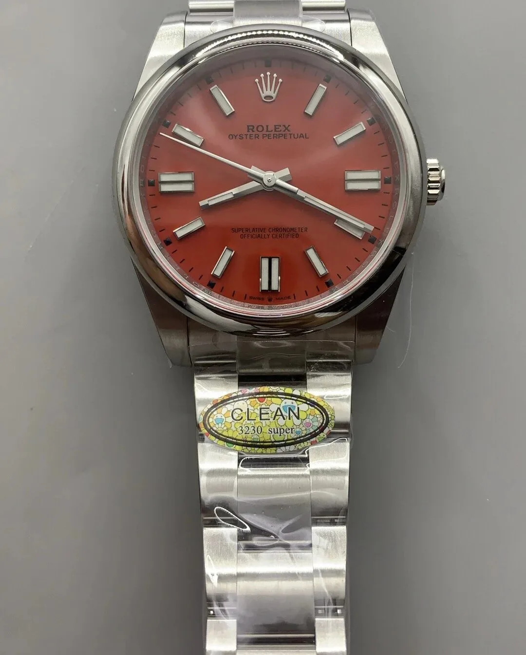 Rolex Oyster Perpetual m124300-0007 red face 41mm super replica CLEAN