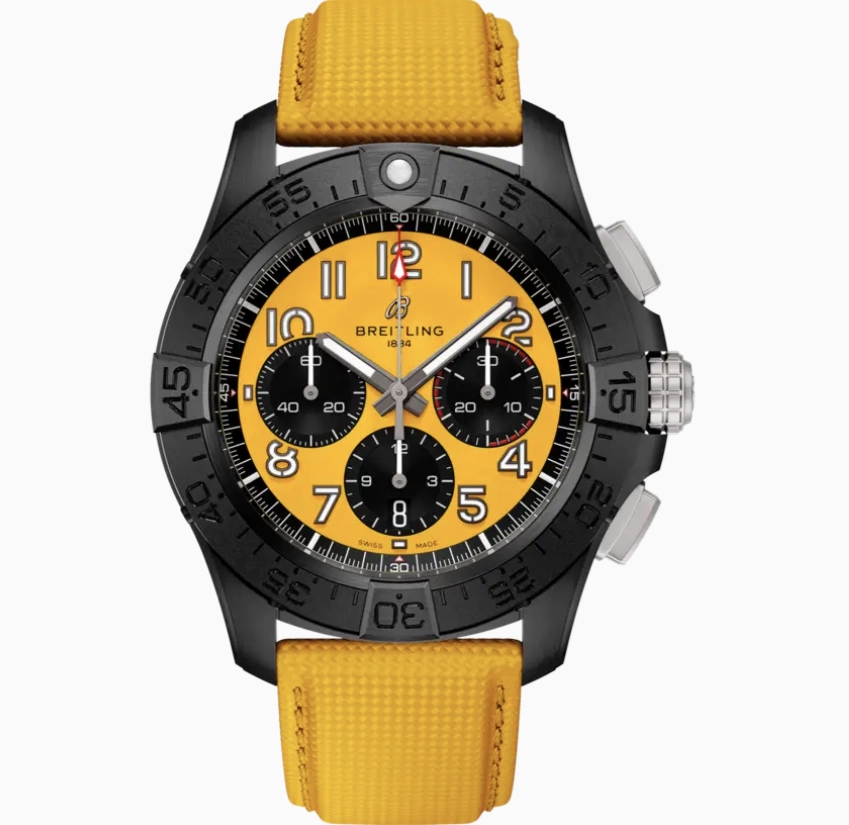 Breitling Avengers Chronograph Series Black Steel Yellow Disc 44mm BLS Super Replica
