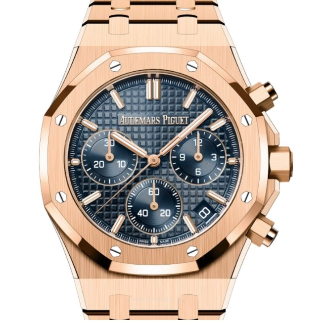 Audemars Piguet 26240OR Royal Oak 41mm rose gold blue face chronograph replica watch