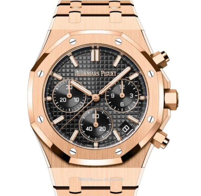 Audemars Piguet 26240OR Royal Oak 41mm Rose Gold Black Face Chronograph Replica Watch