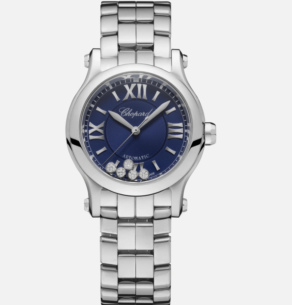 Chopard Happy Diamond 278573-3007 5 Diamond Blue Plate Steel Strap Super Replica Women's Watch