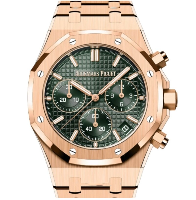 Audemars Piguet 26240OR Royal Oak 41mm Green Face Rose Gold Chronograph Replica Watch