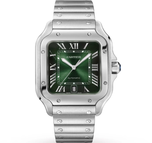 Cartier Santos WSSA0062 39.8mm green plate stainless steel BV factory top replica